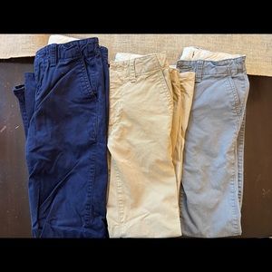 3 x pairs of boys Gap chinos. Size 12 slim. Colors - Navy, gray and tan.